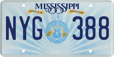 MS license plate NYG388