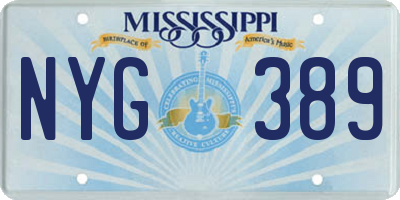 MS license plate NYG389