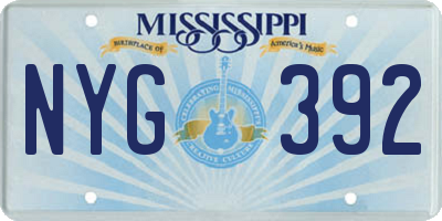 MS license plate NYG392
