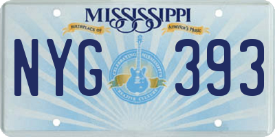 MS license plate NYG393
