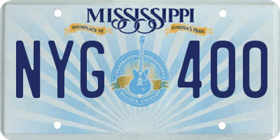 MS license plate NYG400
