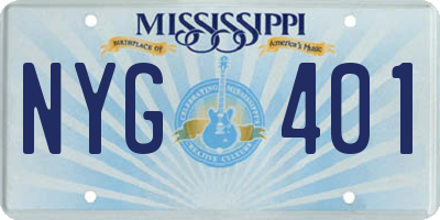 MS license plate NYG401