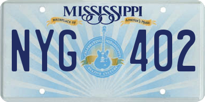 MS license plate NYG402