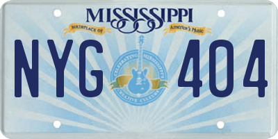 MS license plate NYG404