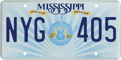 MS license plate NYG405