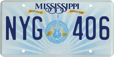 MS license plate NYG406
