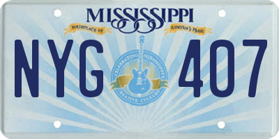 MS license plate NYG407