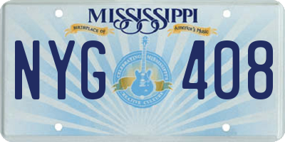 MS license plate NYG408