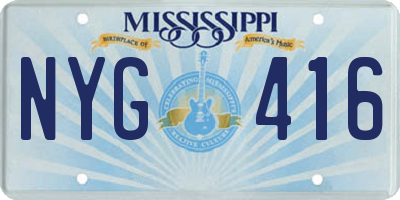 MS license plate NYG416