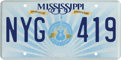 MS license plate NYG419
