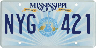 MS license plate NYG421