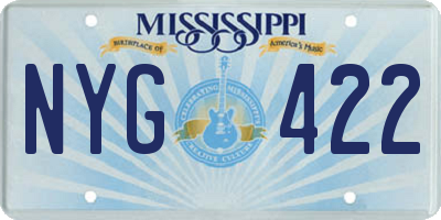 MS license plate NYG422