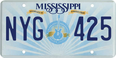 MS license plate NYG425