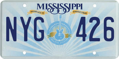 MS license plate NYG426