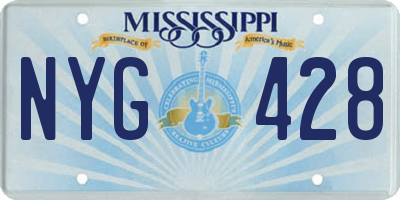 MS license plate NYG428