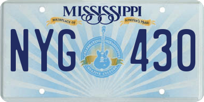 MS license plate NYG430