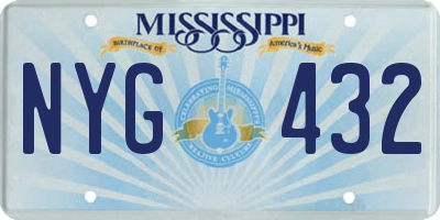 MS license plate NYG432