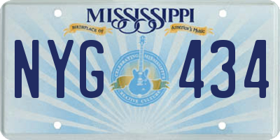 MS license plate NYG434
