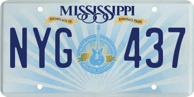 MS license plate NYG437