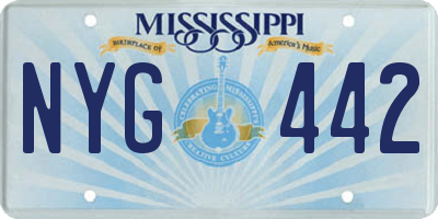 MS license plate NYG442