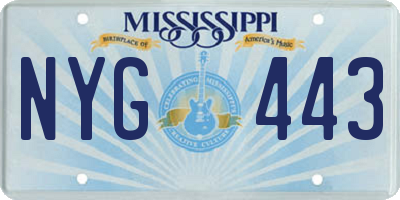 MS license plate NYG443