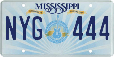 MS license plate NYG444
