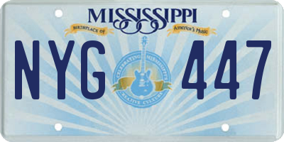 MS license plate NYG447