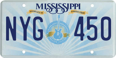 MS license plate NYG450