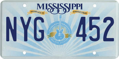 MS license plate NYG452