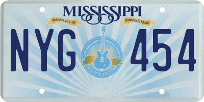 MS license plate NYG454