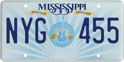 MS license plate NYG455