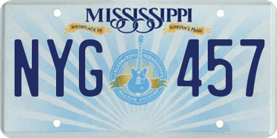 MS license plate NYG457