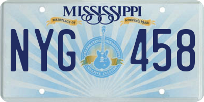 MS license plate NYG458