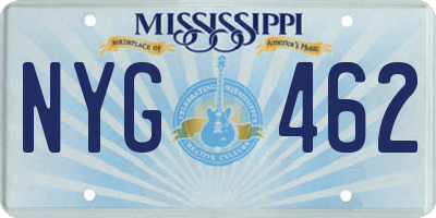 MS license plate NYG462