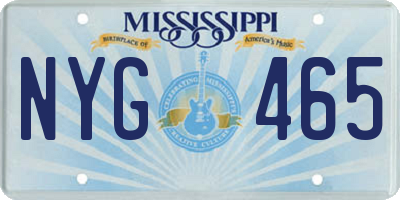MS license plate NYG465
