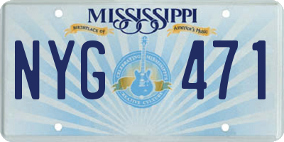 MS license plate NYG471