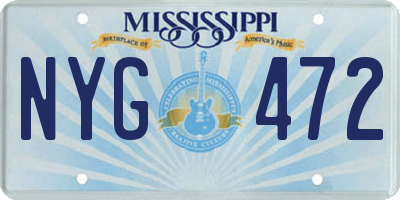 MS license plate NYG472