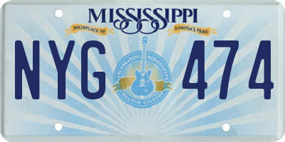 MS license plate NYG474