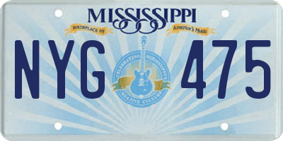 MS license plate NYG475