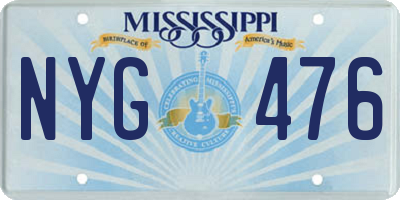 MS license plate NYG476