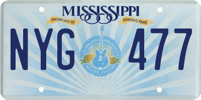 MS license plate NYG477