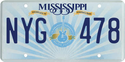 MS license plate NYG478