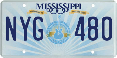 MS license plate NYG480
