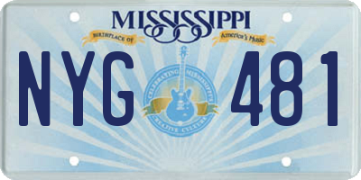 MS license plate NYG481