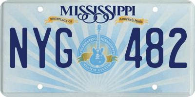 MS license plate NYG482