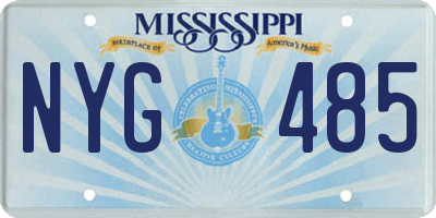 MS license plate NYG485