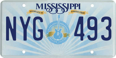 MS license plate NYG493