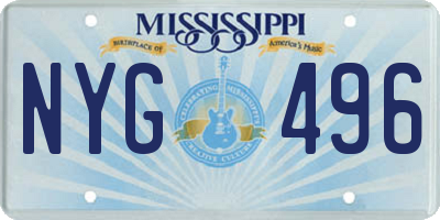 MS license plate NYG496