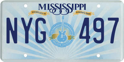 MS license plate NYG497
