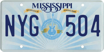 MS license plate NYG504